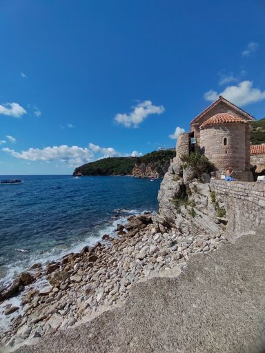 A vertical shot of Budva city Walls in Montenegro