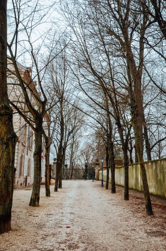 A beautiful landscape shot of the gardens of Paris during a cloudy day