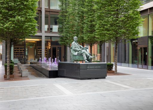 The Statue of Sir Simon Milton, the Deputy Mayor of London near Tower Bridge and Potters Field Park