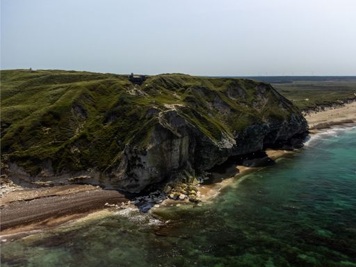 Beautiful mountain by the coast in Denmark