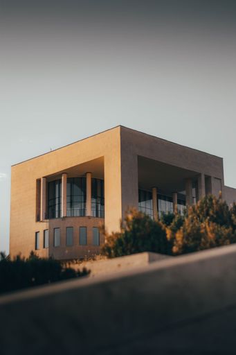 A modern house near Cascade Monument, downtown Yerevan, Armenia, vertical