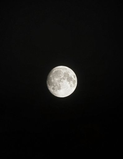 A vertical close-up shot of the Moon on a black background, perfect for wallpapers and backgrounds