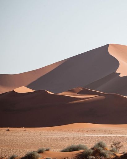 A vertical shot of the Namib desert during the day in Namibia
