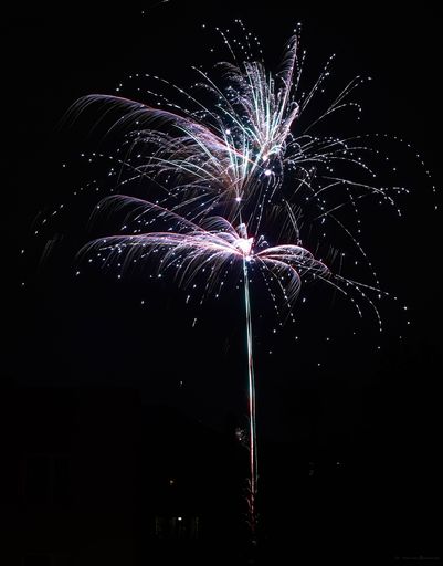 A vertical shot of colorful Fireworks magical show in hd