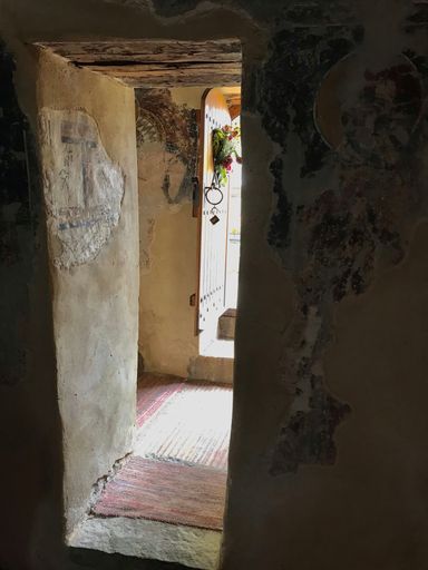A vertical shot of the inner part of the Church of the Holy Mother of God in Donja, Kamenica, Serbia