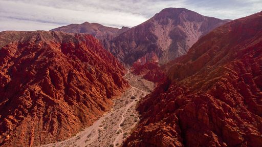 The Quebrada de la Senoritas desertic valley in Uquia Village at Quebrada de Humahuaca, Jujuy, Argentina