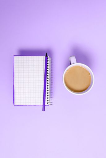 Office Supplies Over Desk With Keyboard And Glasses And Coffee Cup For Working