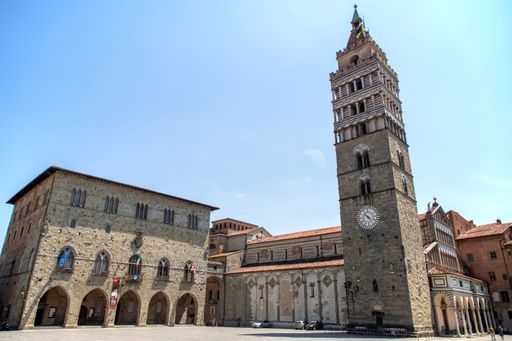 The Piazza del Duomo square with old Town Hall and Cathedral of San Zeno