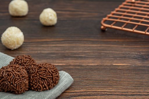 A brazilian brigadeiro traditional delicious chocolate dessert