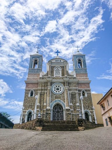 A vertical shot of St. Mary's Cathedral in Galle, Sri Lanka