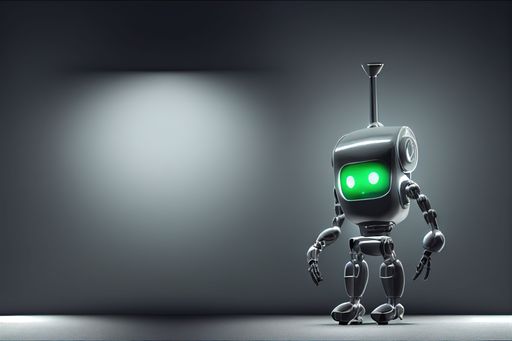A modern robot on gray background