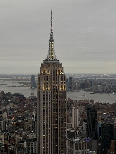 A vertical shot of the iconic Empire State Building in Manhattan, New York, United States