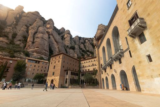 The historical Santa Maria de Montserrat Abbey in Barcelona, Spain