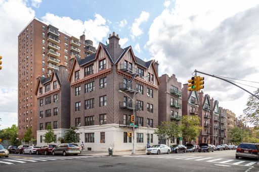 Mid-rise and high-rise brick apartment buildings in Inwood, New York City.