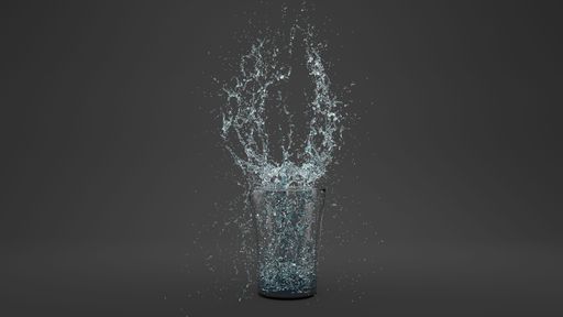 A crazy splashing water on a glass