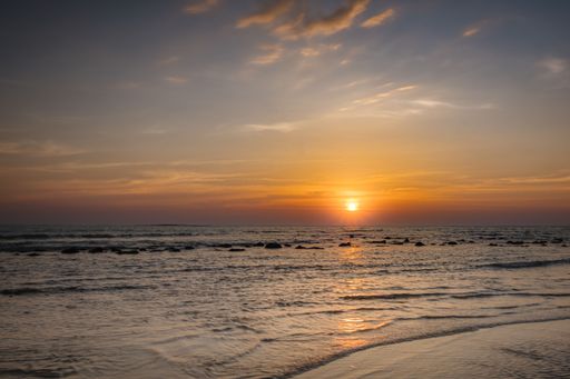 A golden sunset over the bay of Bengal, St. martin coral Island, Bangladesh