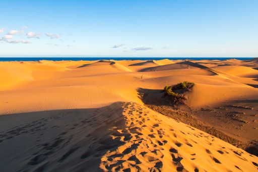 A closeup of Maspalomas Dunes on Gran Canaria island