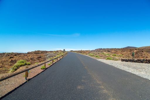 A closeup of a smooth highway in the deserted area