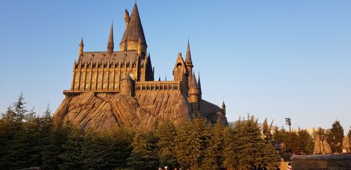 A beautiful shot of Alnwick Castle in Universal Studios in Japan