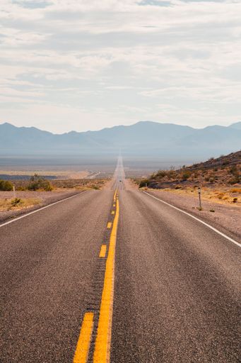 A vertical shot of a road