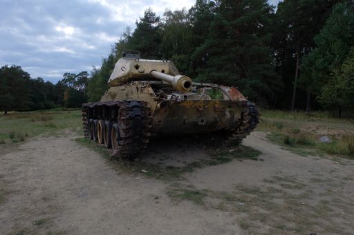 A closeup shot of a rusty old tank