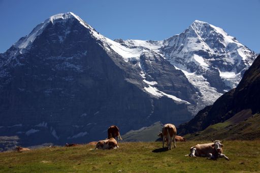 A beautiful landscape of the mountains in the Bernese Highlands
