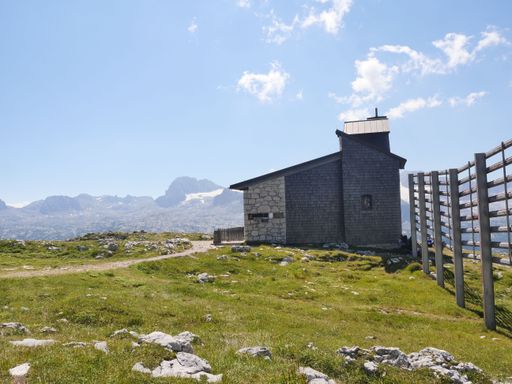 A chapel in Karst plateau in the Dachstein group near lake Hallstatt in Salzkammergut, Austria