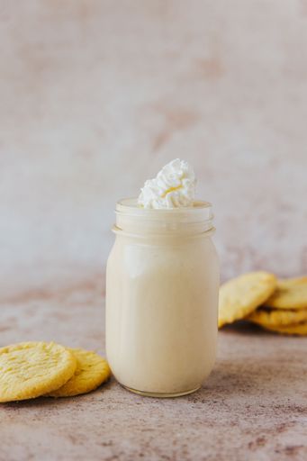 A vertical shot of the Peanut Butter Cookie Shake