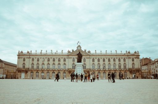 Beautiful landscape shot of the Stanislas Place in Nancy, France during a cloudy day.
