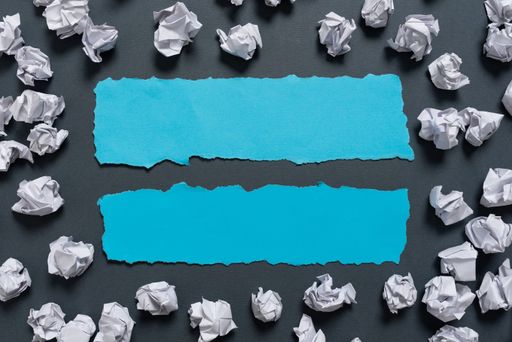 Paper Wraps Placed Around Two Information. Wrinkled Notes Arranged All Over Different Crutial Announcements. Crumpled Memos With Critical Data In.