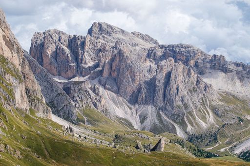 Breathtaking panoramic view of the mountain Seceda in the Dolomites Alps, South Tyrol, Italy