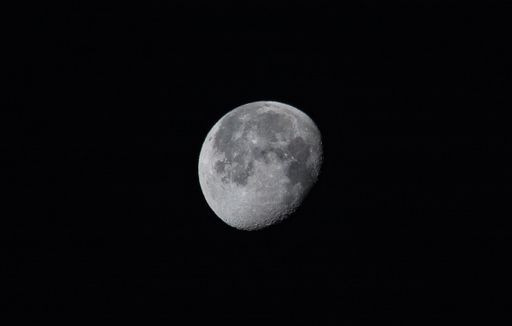 A mesmerizing shot of the waxing gibbous phase of the moon, the 18th day with 88percent brightness