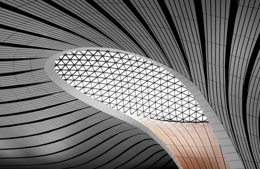 The abstract ceiling of the Daxing Airport