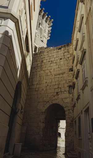 A vertical shot of a Diocletian's Palace in Split Croatia