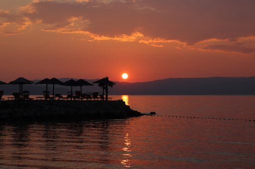 Sunset at the Beach on the island Krk (Croatia).