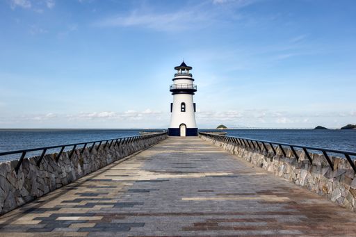 Lighthouse on a pier in Shenzhen China