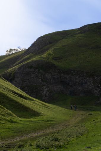 A vertical shot of the Mam Tor hill, Peak District, United Kingdom