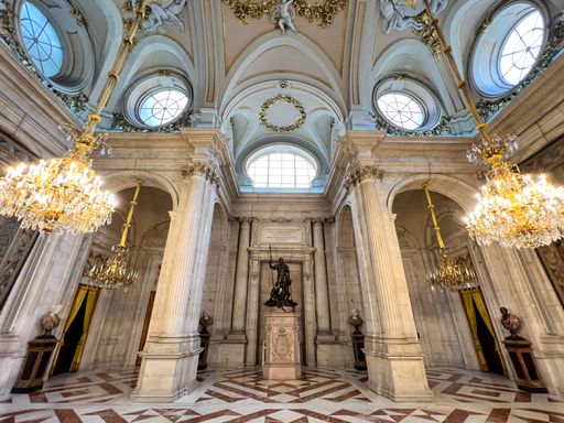 The inside of the royal palace in Madrid, Spain