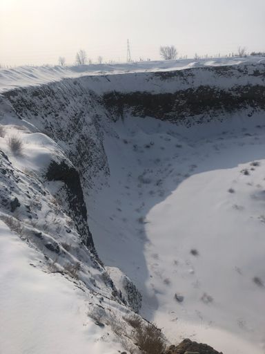 A beautiful winter landscape in the countryside with covered with snow on sunny cold day