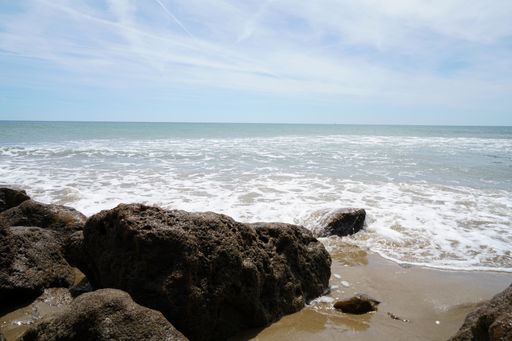 A beautiful shot of an Atlantic coast in Portugal on a calm day