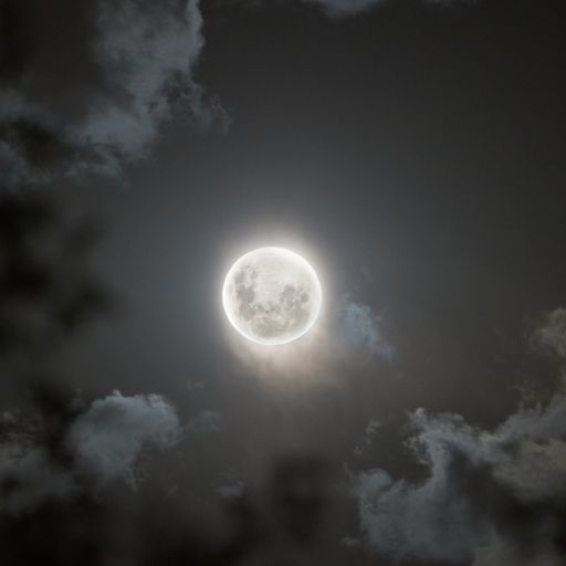 A low angle shot of the full moon on the cloudy sky at night - perfect for wallpapers