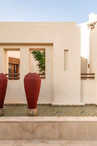 Architectural details of the Al Wathba Desert Resort and Spa in Abu Dhabi