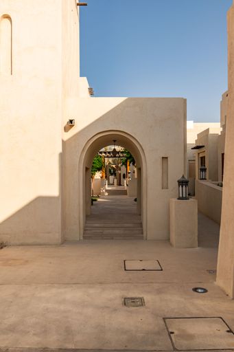 Architectural details of the Al Wathba Desert Resort and Spa in Abu Dhabi