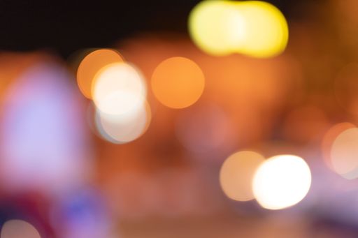 A closeup shot of blurred round lights.