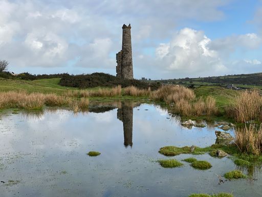 A Mine Engine Ruin Reflection in a river