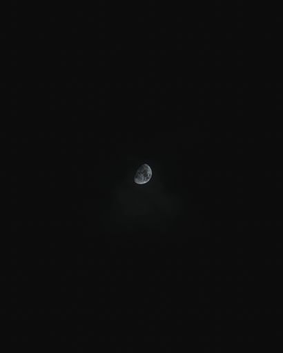 A view of the beautiful midnight moon on a black sky background