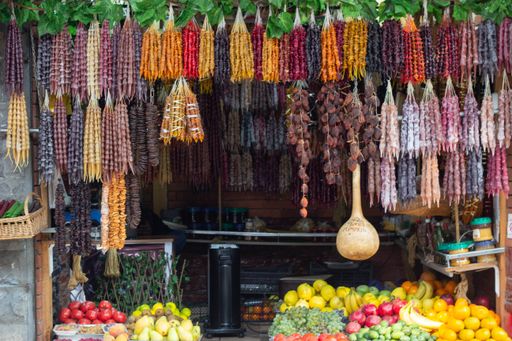 Walnut & Fruit market in Tbilisi city centre