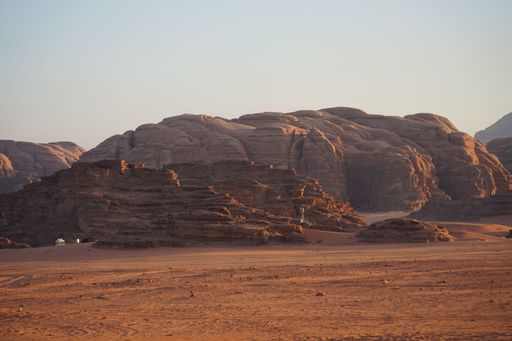 A scenic view of a beautiful rock formation in a canyon on a summer day