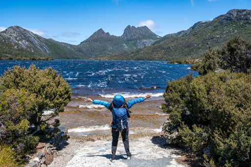 Summer daytime scenery of the breathtaking Cradle Mountain.