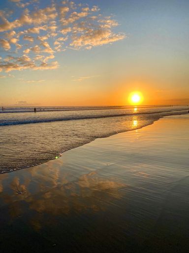 A beautiful place in Indonesia with a beach and great sunset from Bali.